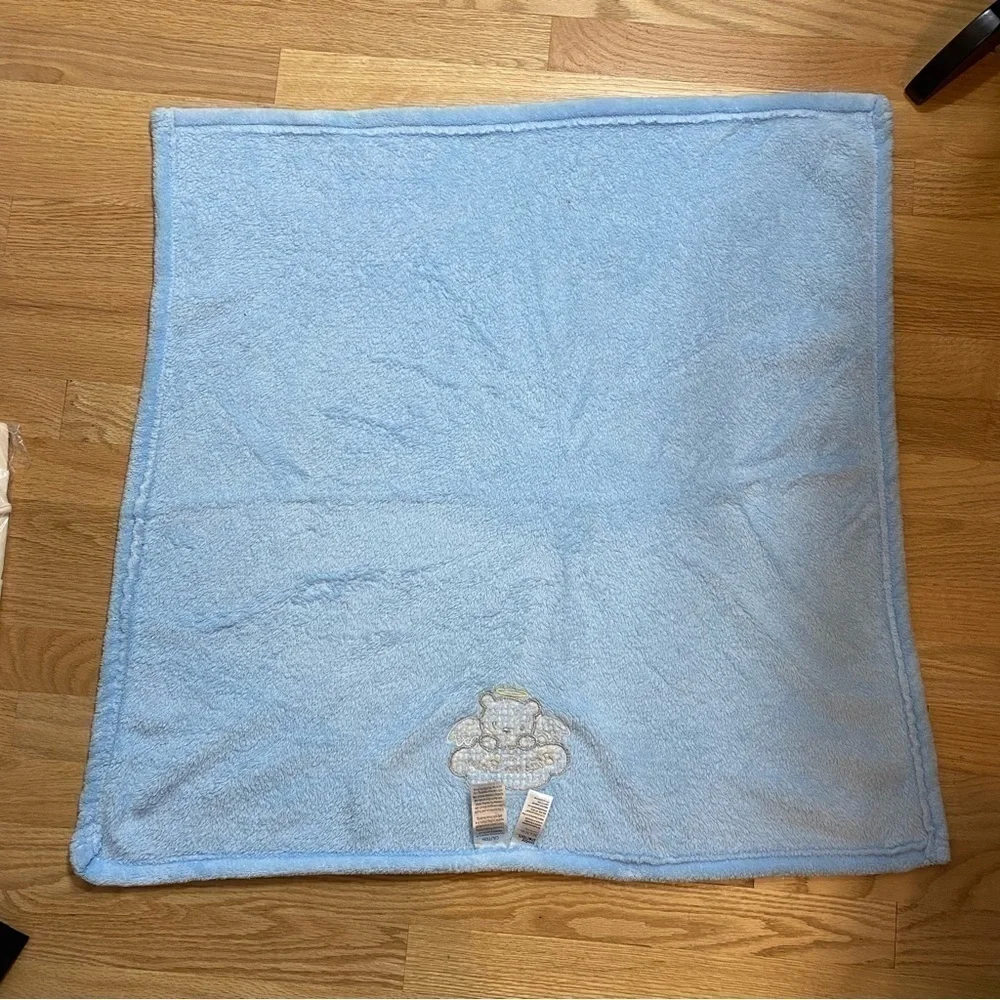 Baby Starters Blue Baby Blanket Bless Our Baby Angel Bear 30x30